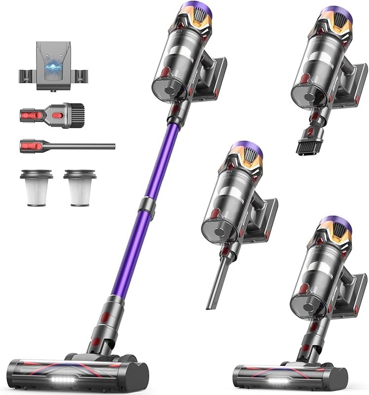 55KPA Cordless Self-Standing Stick Vacuum with 70-Minute Runtime, 650W