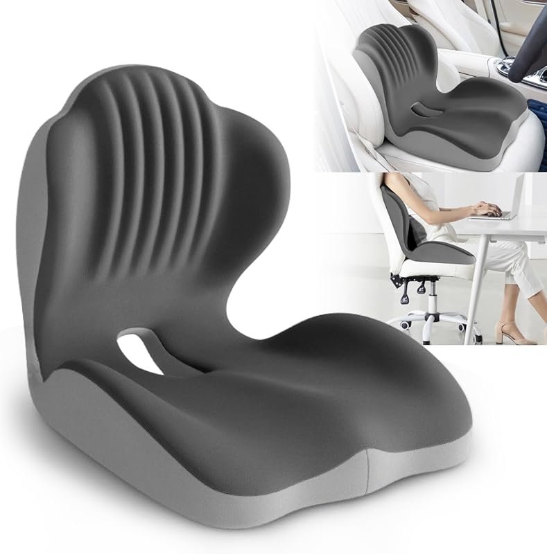 2-in-1 Ergonomic Memory Foam Waist Support Cushion Coccyx Lower Back P