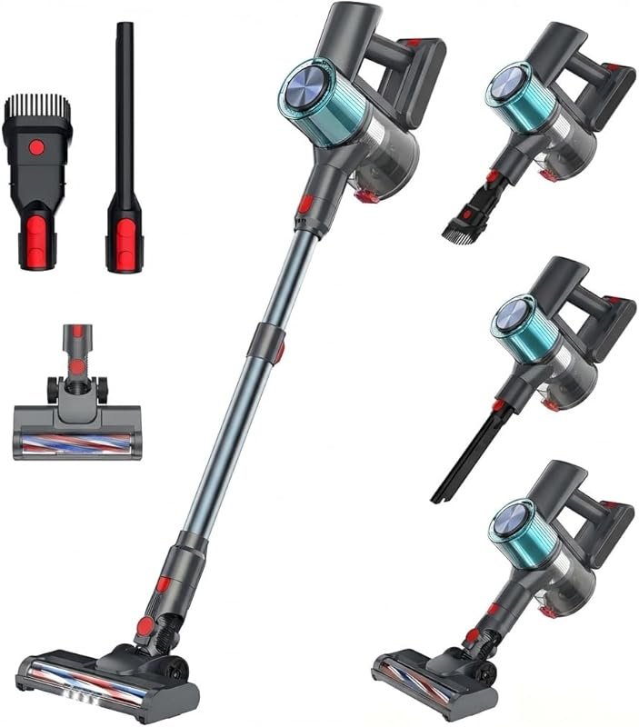 Cordless Stick Vacuum: Self-Standing, Smart LED Display, Rechargeable,