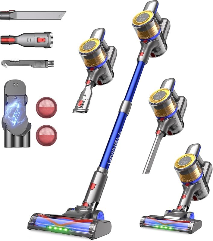 UNINELL HOME Cordless Stick Vacuum: 450W, 45,000Pa, 60-Minute Runtime,