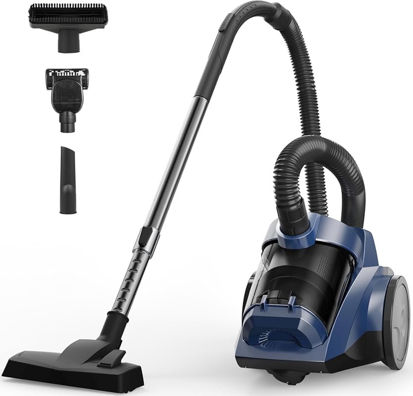 45KPa Bagless Canister Vacuum with 4.5QT Dust Cup, HEPA Filtration, Li
