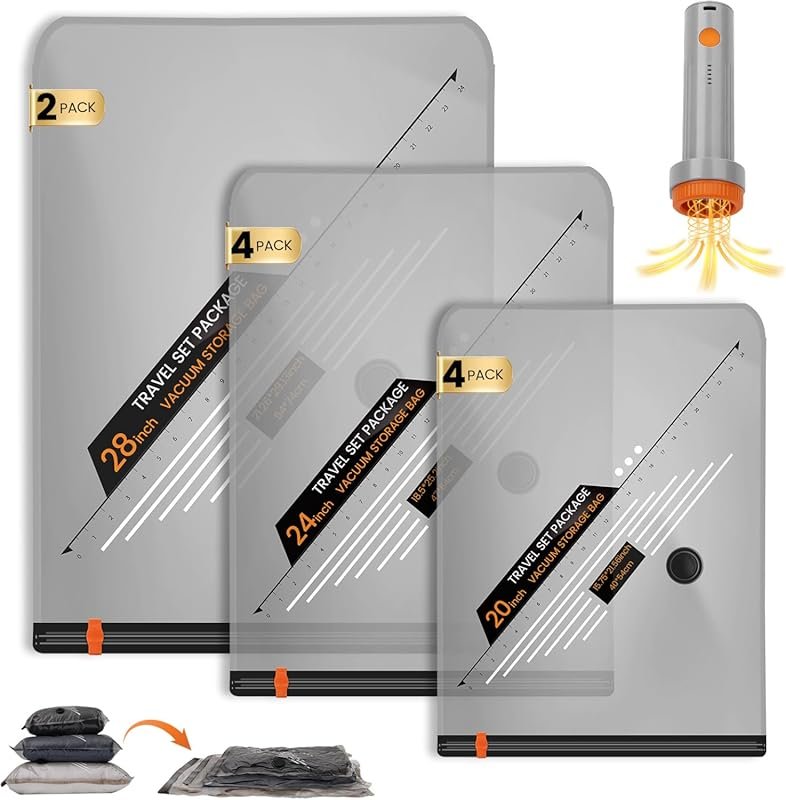 Vacuum Bags with Rechargeable Wireless Pump: 10-Pack Multi-Size Space-