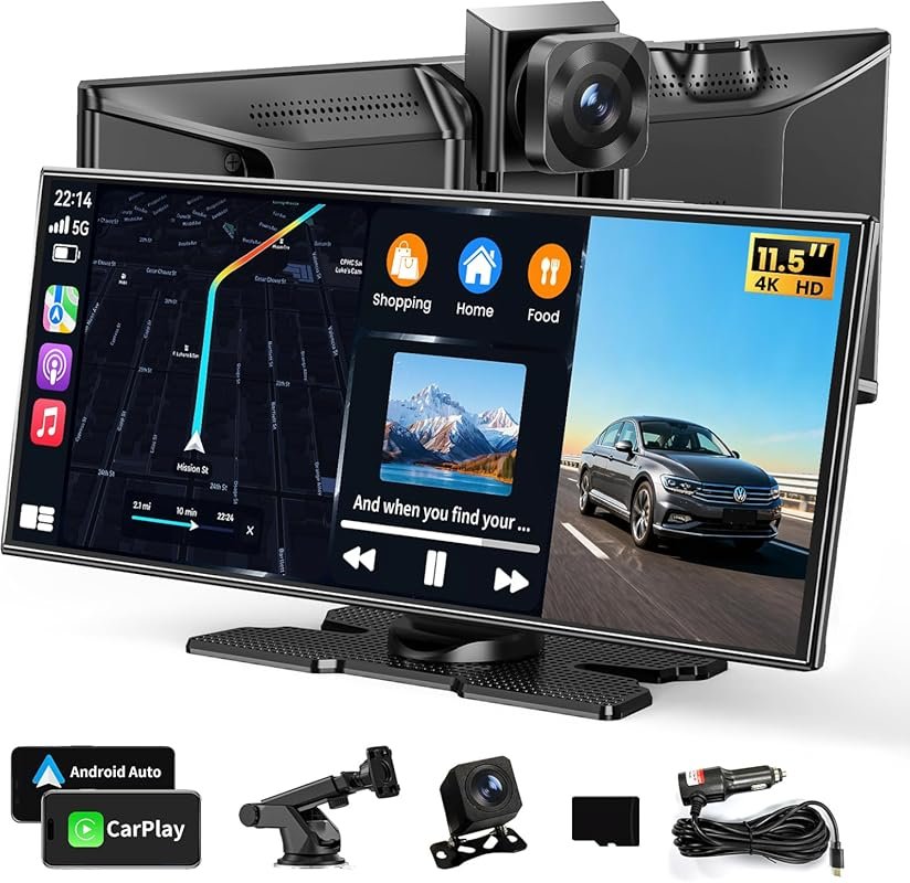 11.5-inch Wireless Apple CarPlay & Android Auto Touchscreen Car Stereo