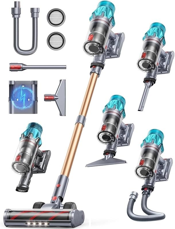 Cordless Stick Vacuum: 650W, 55KPA, 70 Min, Charging Dock, Self-Standi