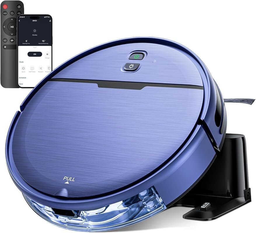 2-in-1 Robot Vacuum Mop Combo: Wi-Fi, Water Tank, Strong Suction, Self