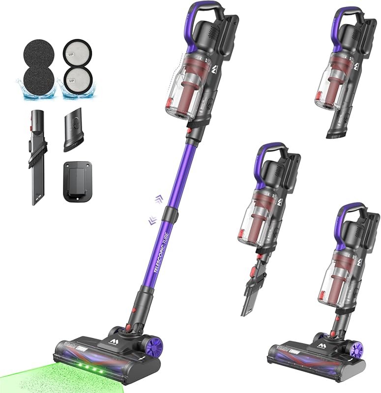 AlloyMove A03 Cordless Stick Vacuum with 45KPA Suction, 60-Minute Runt