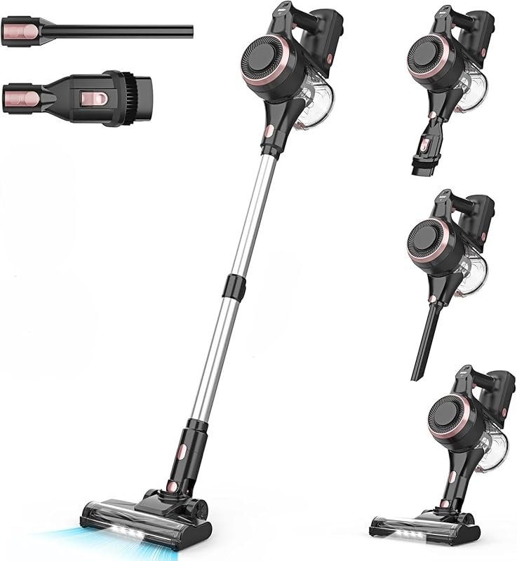 Vazone S22 6-in-1 Cordless Stick Vacuum with 45KPa Suction, Self-Stand