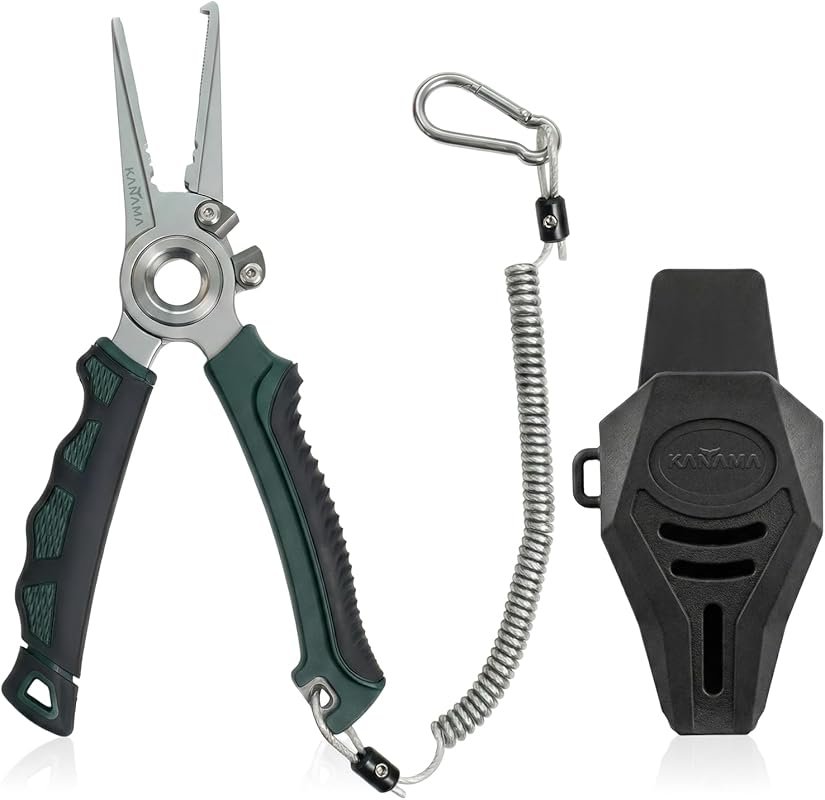 KANAMA 7.5-inch Fishing Pliers: 17-4 Stainless Steel, Tungsten Carbide