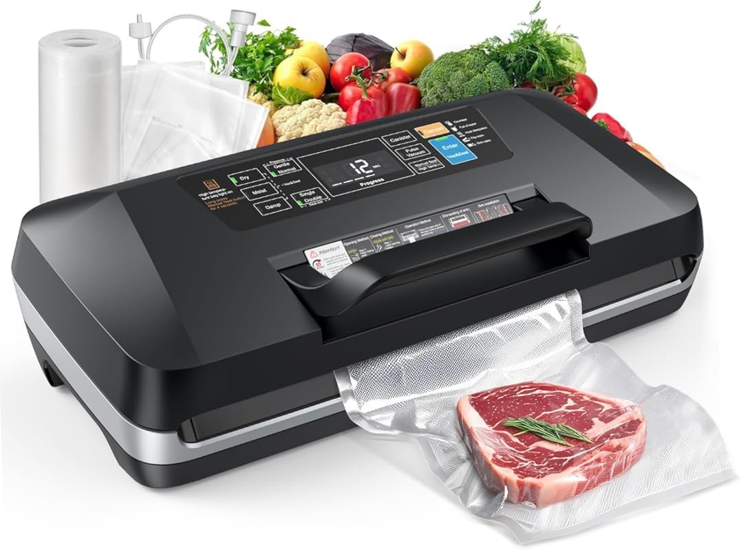 95Kpa Commercial Vacuum Sealer Automatic with Built-in Cutter, Bag Sto
