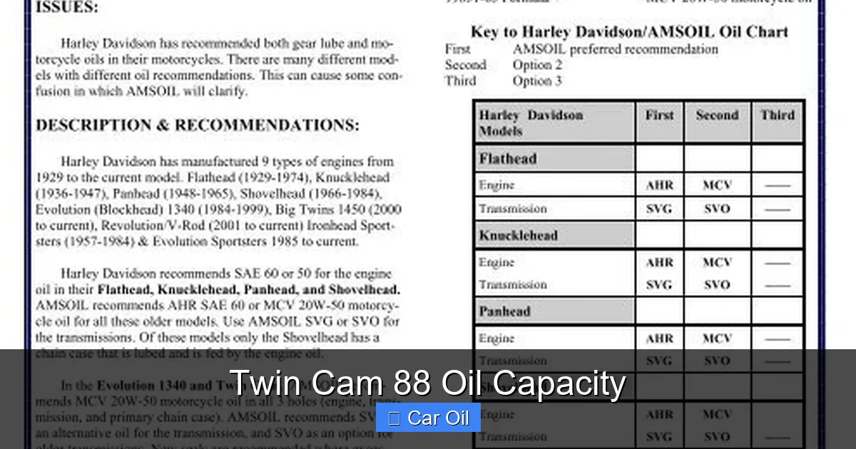 Twin Cam 88 Oil Capacity