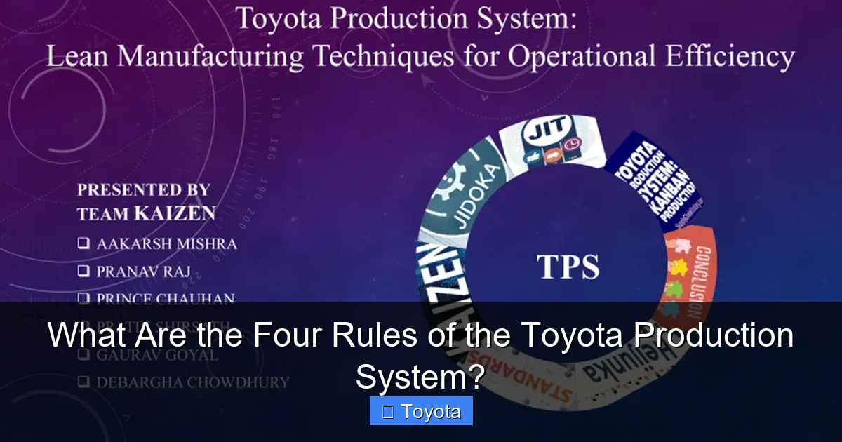 What Are the Four Rules of the Toyota Production System?