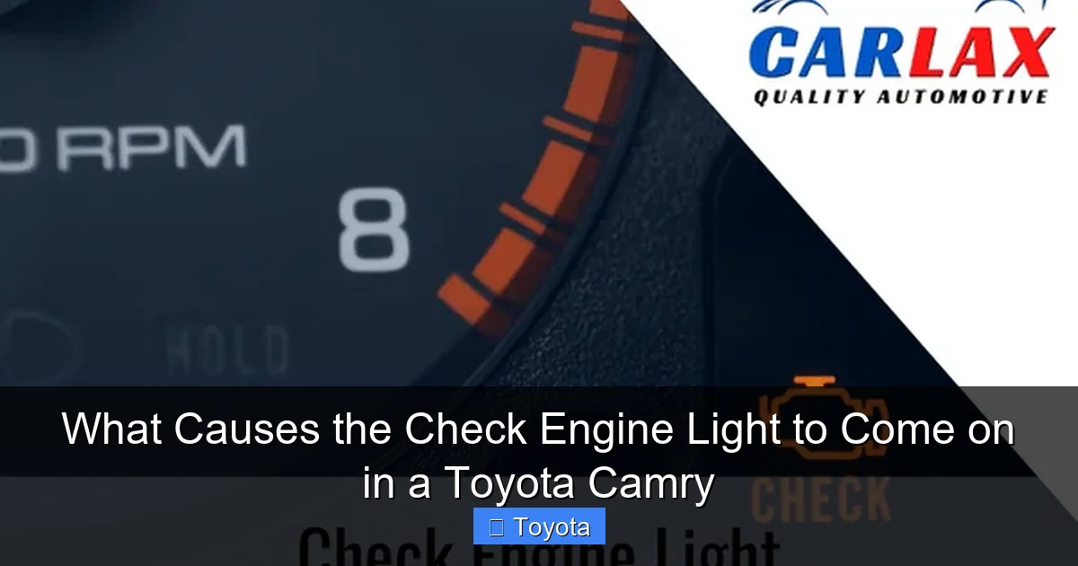 What Causes the Check Engine Light to Come on in a Toyota Camry