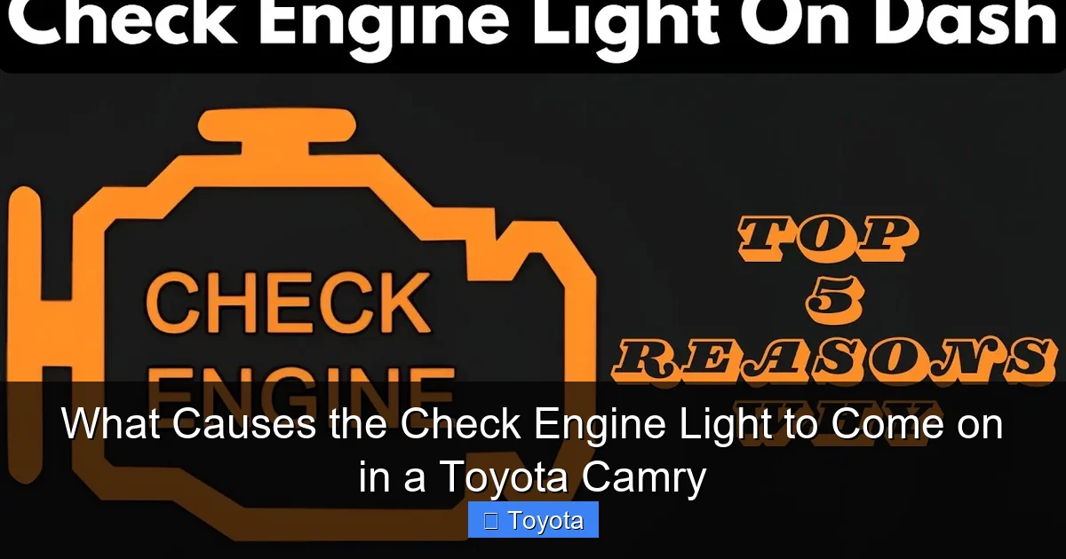 What Causes the Check Engine Light to Come on in a Toyota Camry