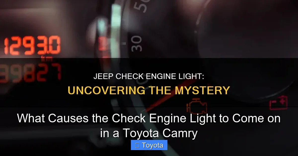 What Causes the Check Engine Light to Come on in a Toyota Camry