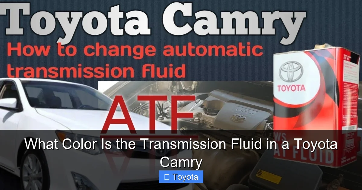 What Color Is the Transmission Fluid in a Toyota Camry