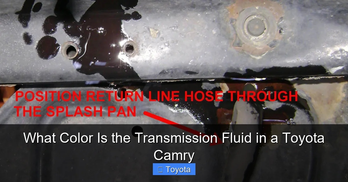 What Color Is the Transmission Fluid in a Toyota Camry