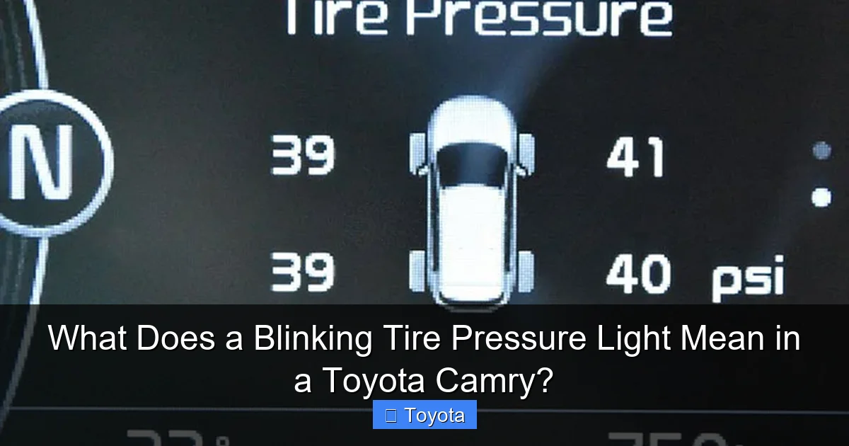 What Does a Blinking Tire Pressure Light Mean in a Toyota Camry?