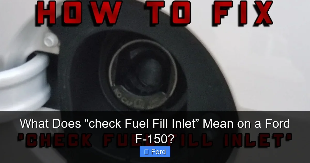 What Does “check Fuel Fill Inlet” Mean on a Ford F-150?