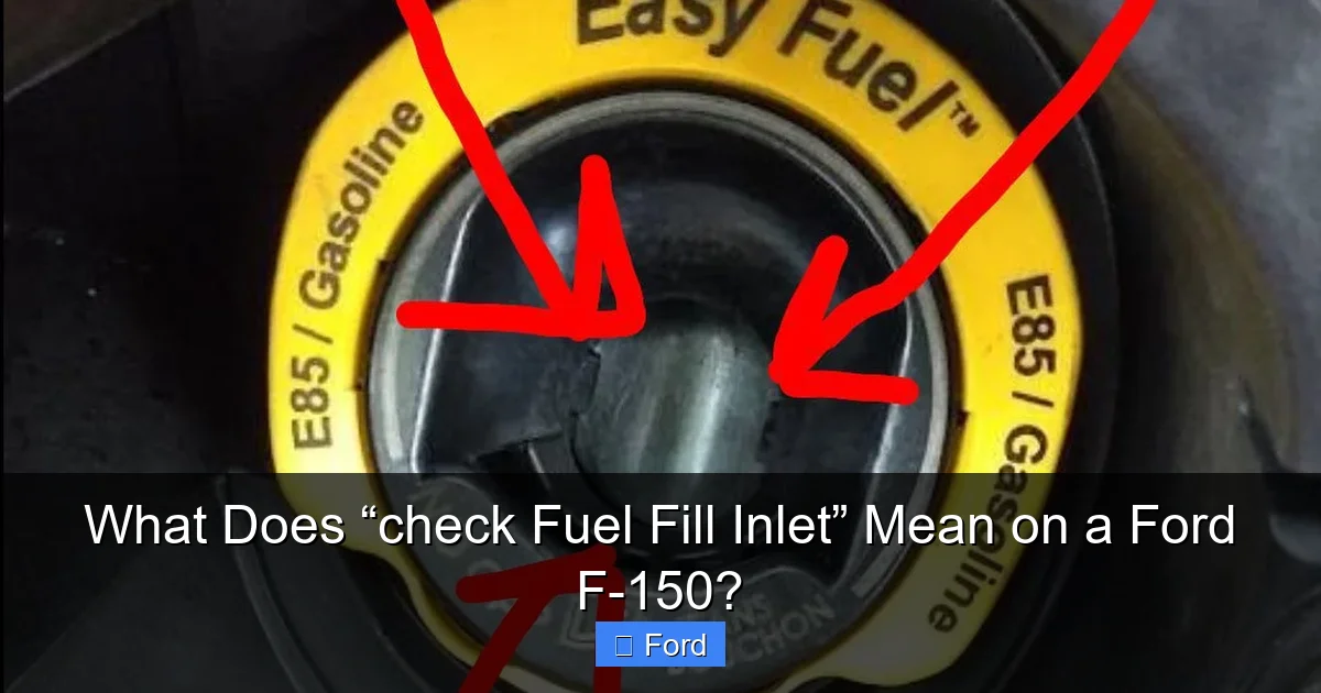 What Does “check Fuel Fill Inlet” Mean on a Ford F-150?
