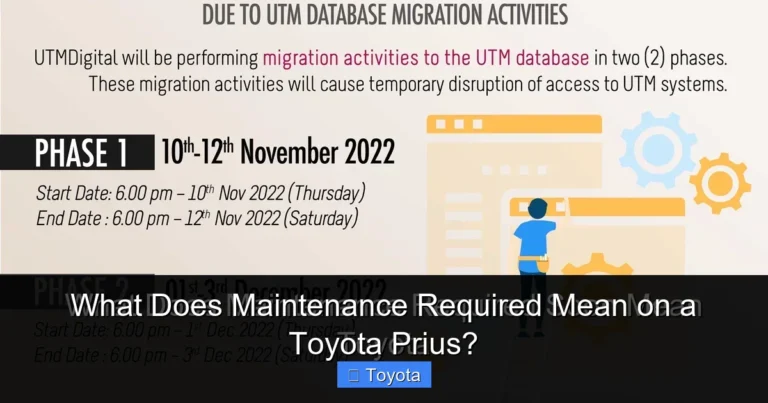 What Does Maintenance Required Mean on a Toyota Prius?