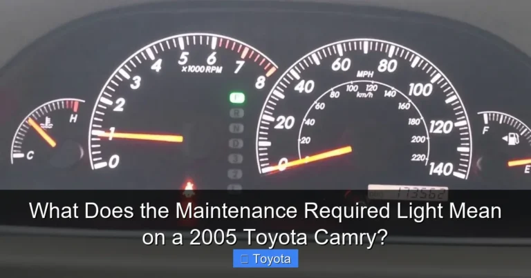 What Does the Maintenance Required Light Mean on a 2005 Toyota Camry?
