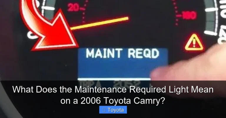 What Does the Maintenance Required Light Mean on a 2006 Toyota Camry?
