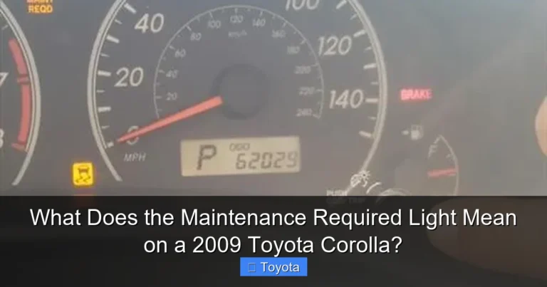 What Does the Maintenance Required Light Mean on a 2009 Toyota Corolla?