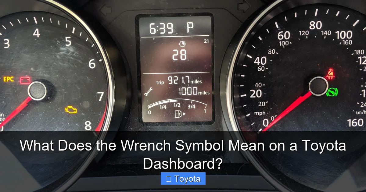 What Does the Wrench Symbol Mean on a Toyota Dashboard?