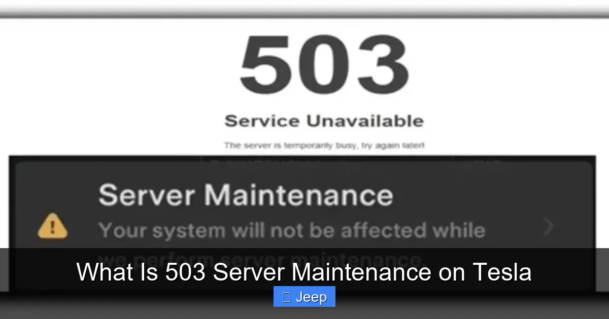 What Is 503 Server Maintenance on Tesla