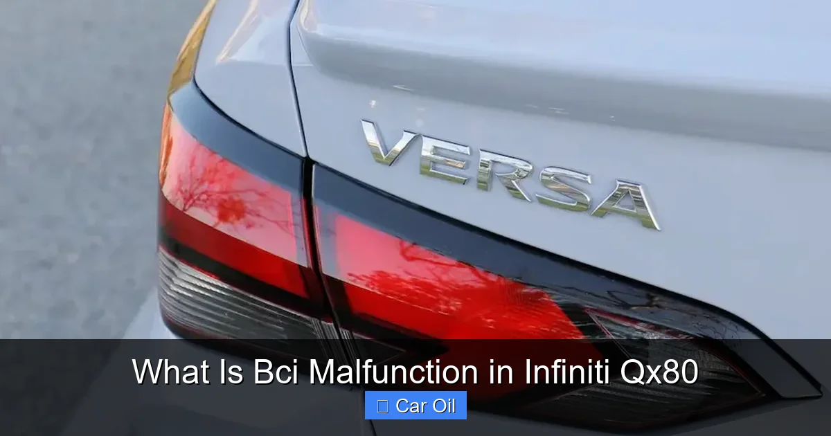 What Is Bci Malfunction in Infiniti Qx80