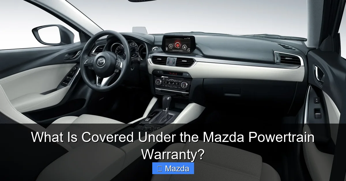 What Is Covered Under the Mazda Powertrain Warranty?