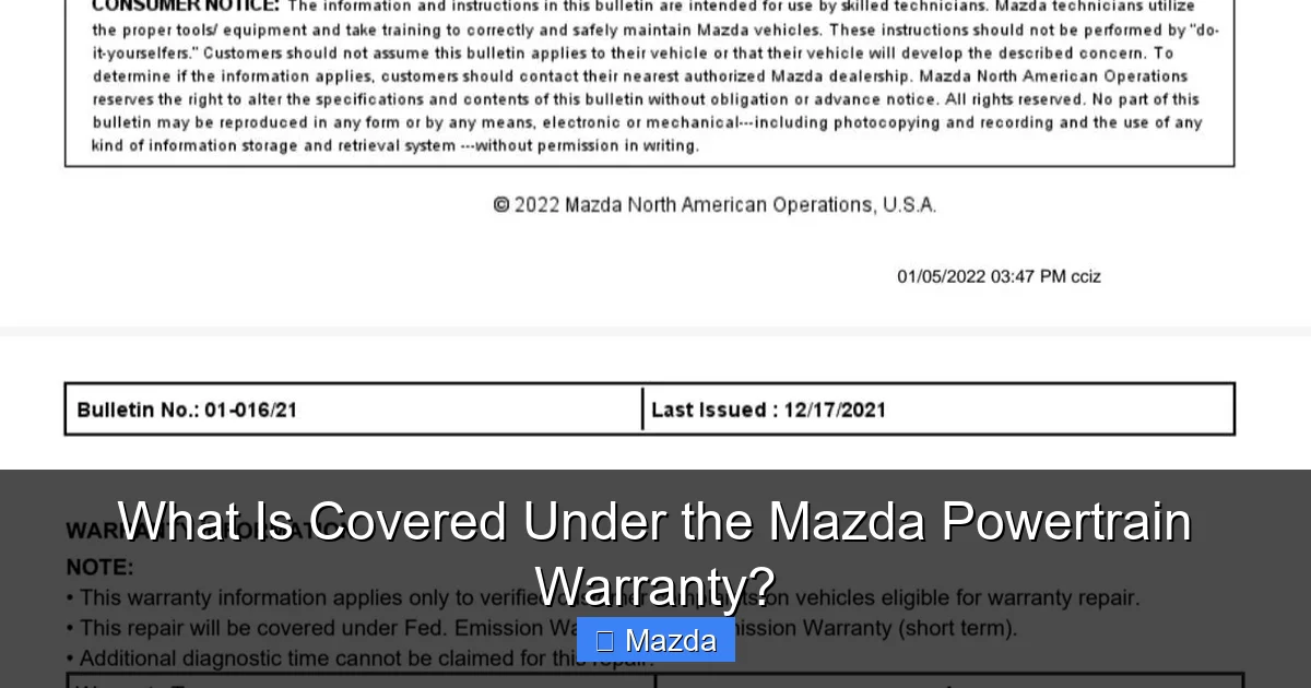 What Is Covered Under the Mazda Powertrain Warranty?