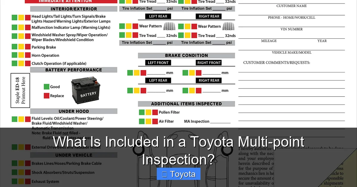 What Is Included in a Toyota Multi-point Inspection?