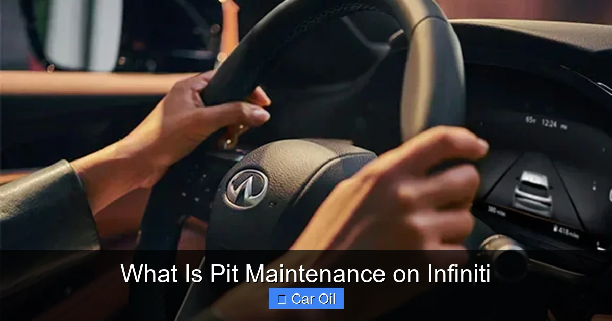 What Is Pit Maintenance on Infiniti