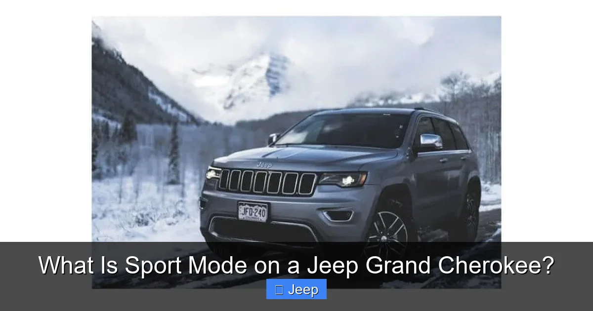 What Is Sport Mode on a Jeep Grand Cherokee?