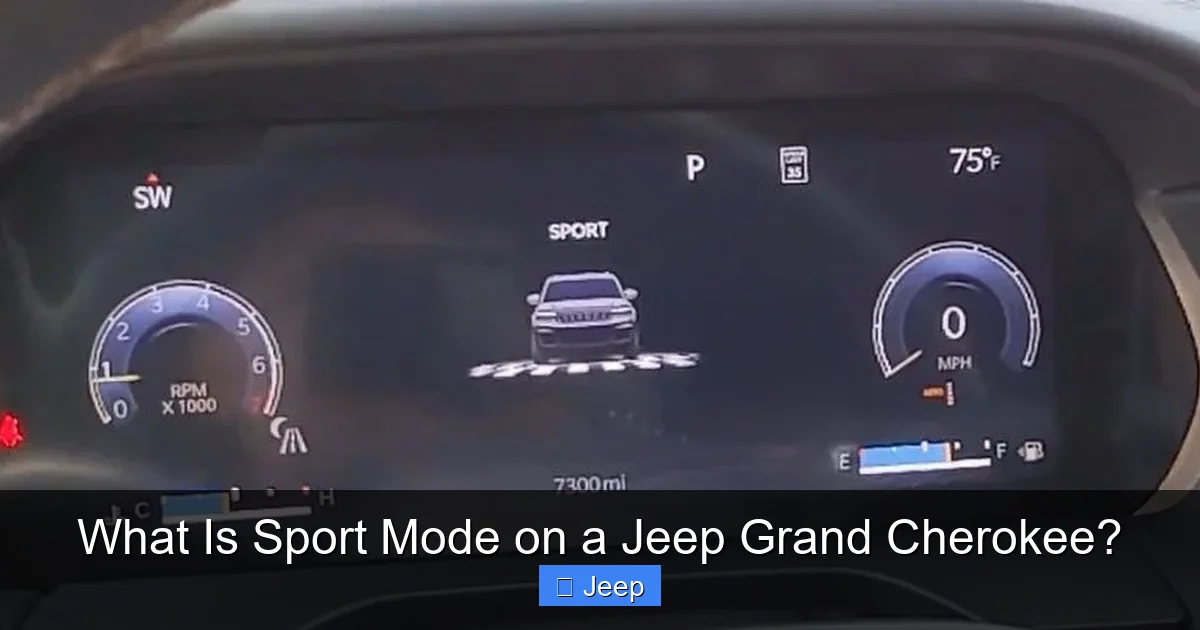 What Is Sport Mode on a Jeep Grand Cherokee?