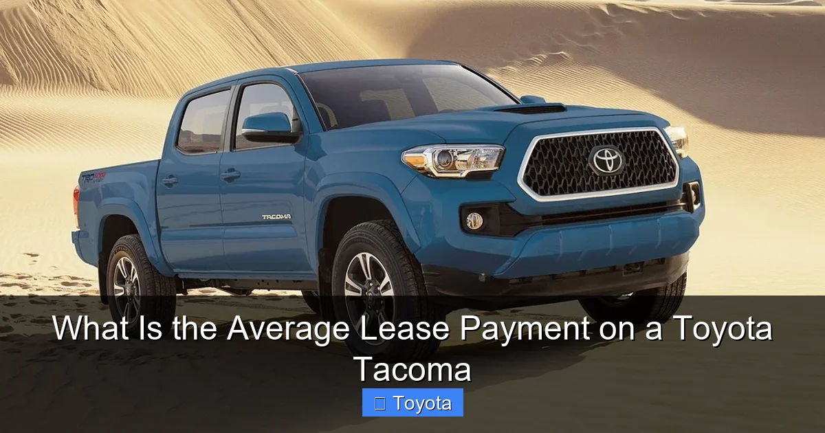 What Is the Average Lease Payment on a Toyota Tacoma