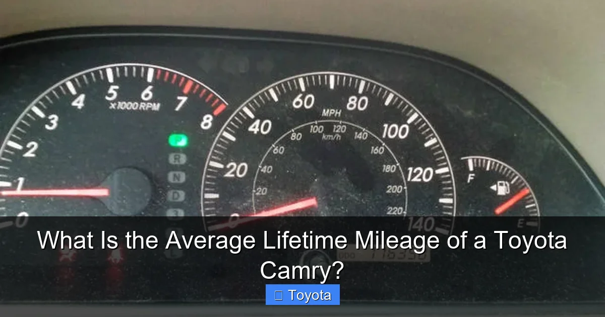 What Is the Average Lifetime Mileage of a Toyota Camry?