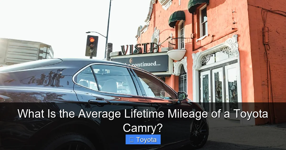 What Is the Average Lifetime Mileage of a Toyota Camry?