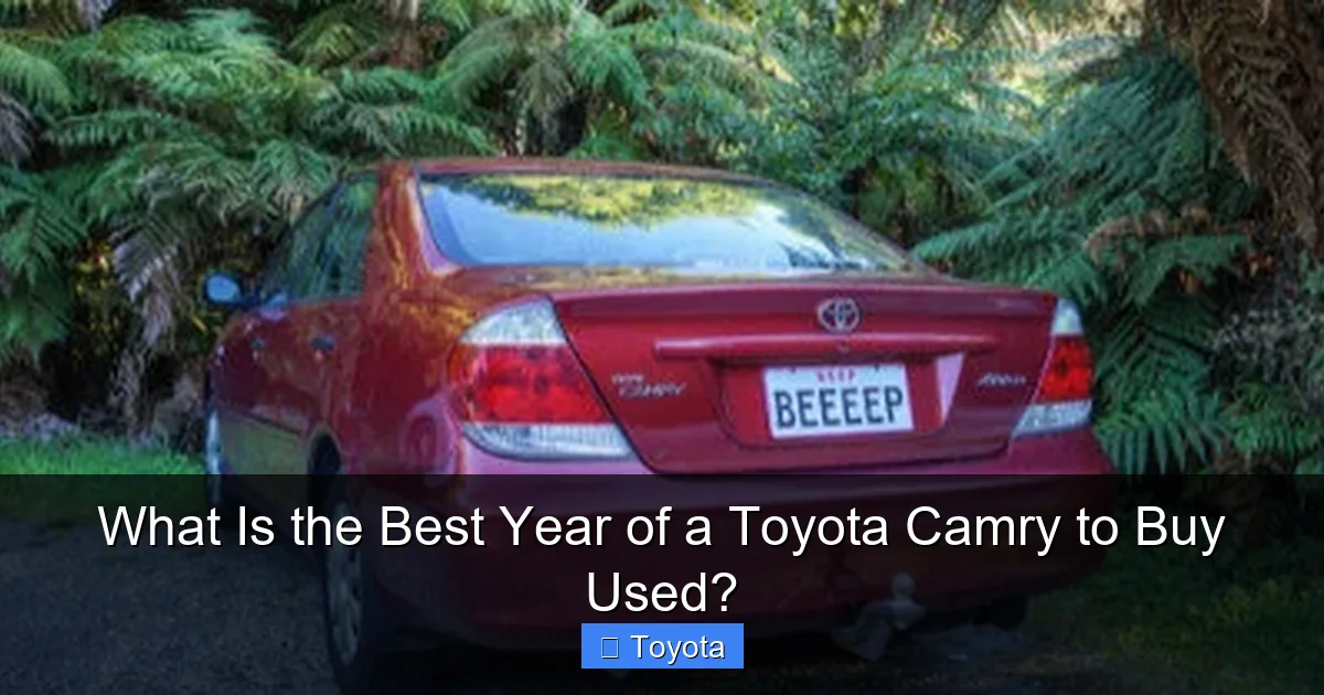 What Is the Best Year of a Toyota Camry to Buy Used?