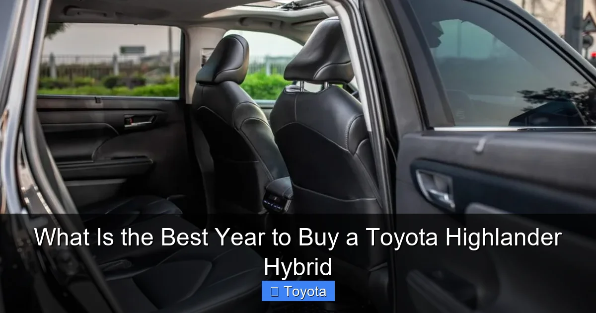 What Is the Best Year to Buy a Toyota Highlander Hybrid