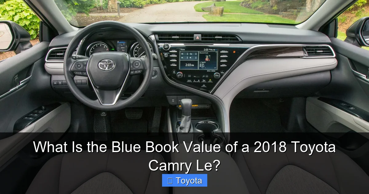 What Is the Blue Book Value of a 2018 Toyota Camry Le?