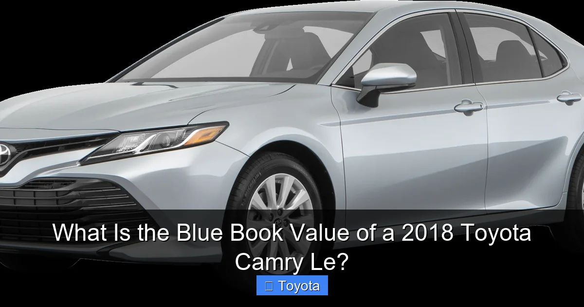 What Is the Blue Book Value of a 2018 Toyota Camry Le?