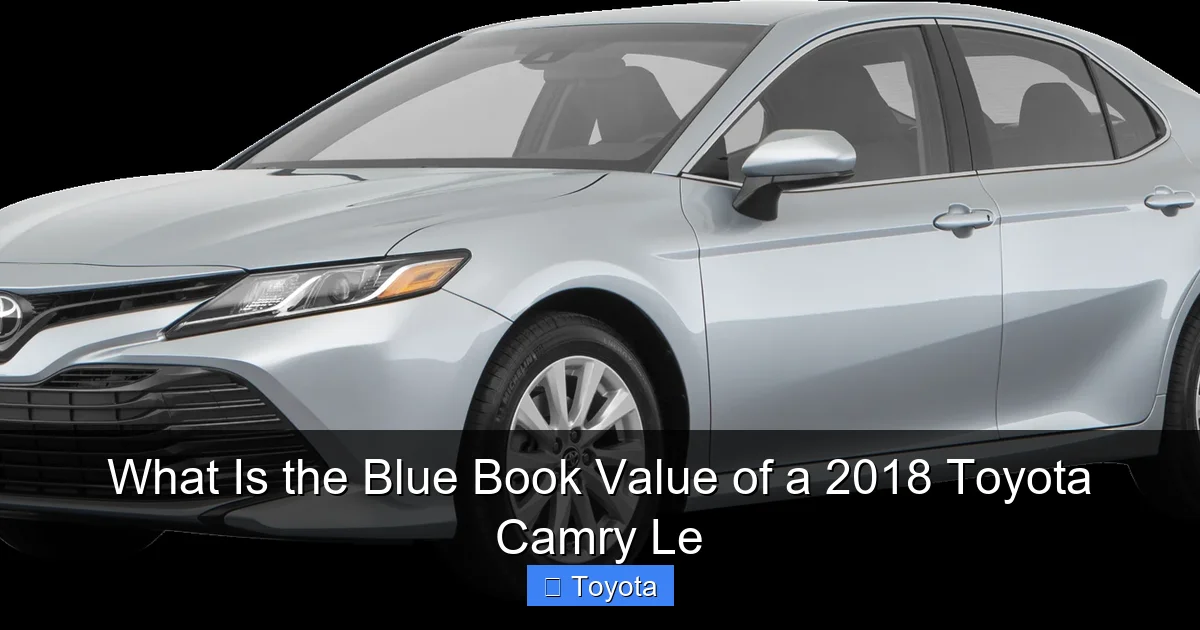 What Is the Blue Book Value of a 2018 Toyota Camry Le
