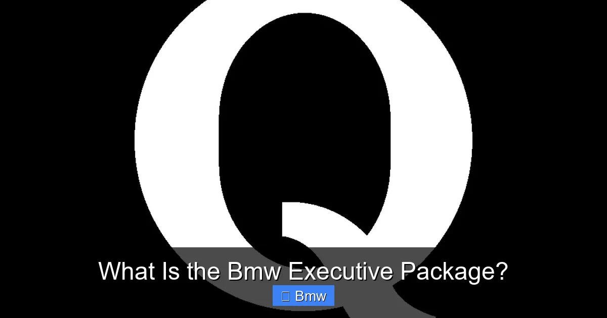 What Is the Bmw Executive Package?