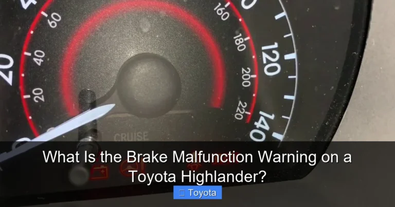 What Is the Brake Malfunction Warning on a Toyota Highlander?