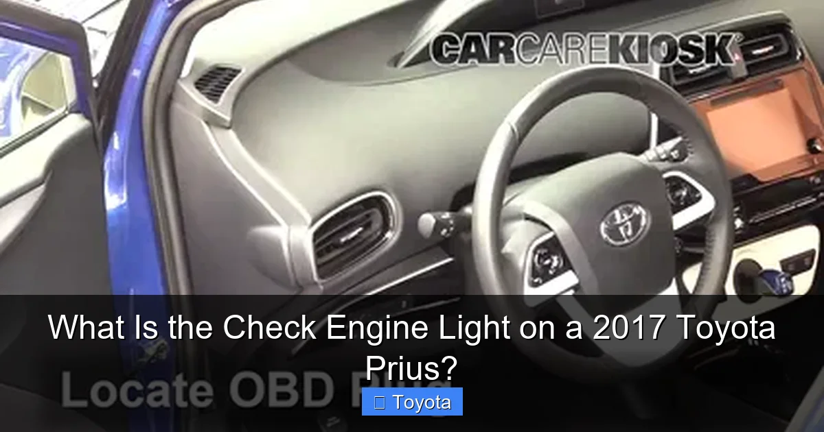 What Is the Check Engine Light on a 2017 Toyota Prius?