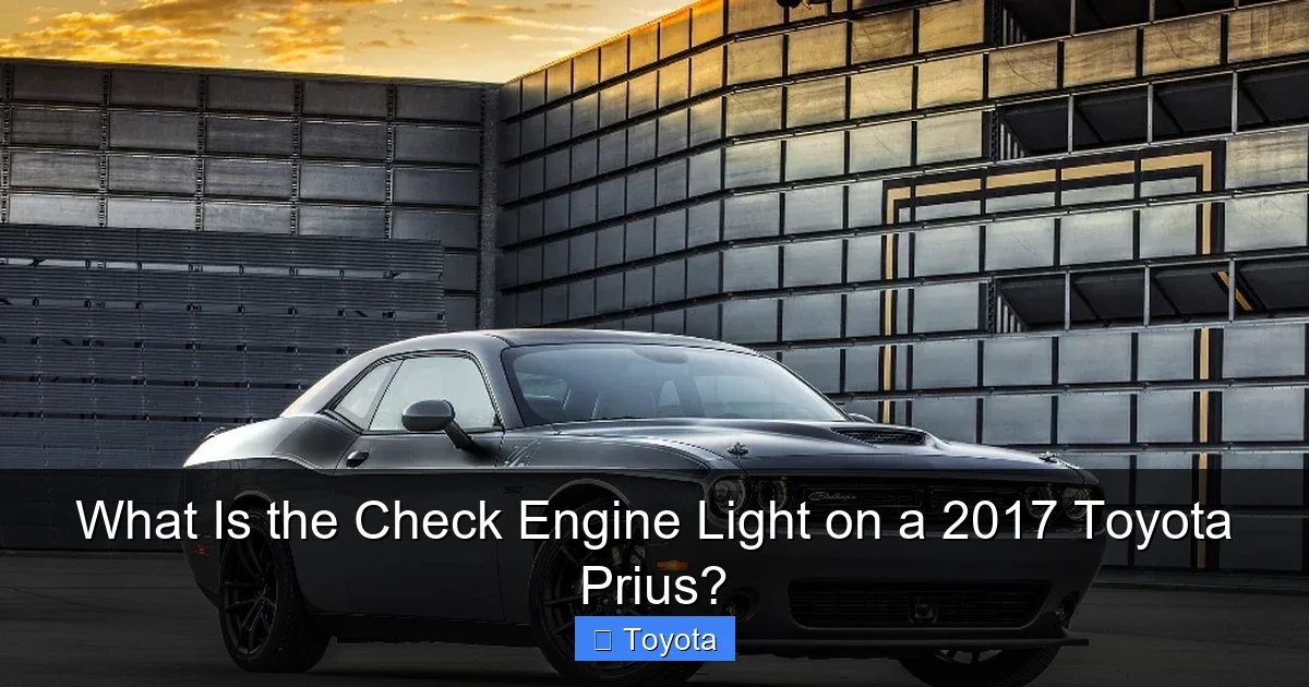 What Is the Check Engine Light on a 2017 Toyota Prius?