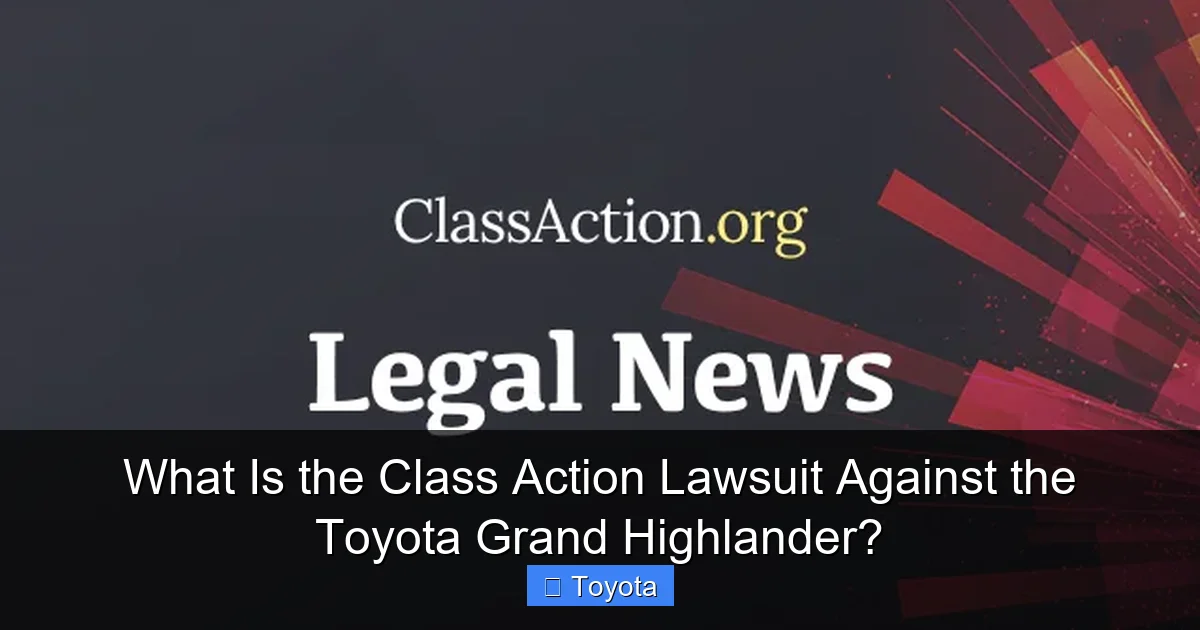 What Is the Class Action Lawsuit Against the Toyota Grand Highlander?