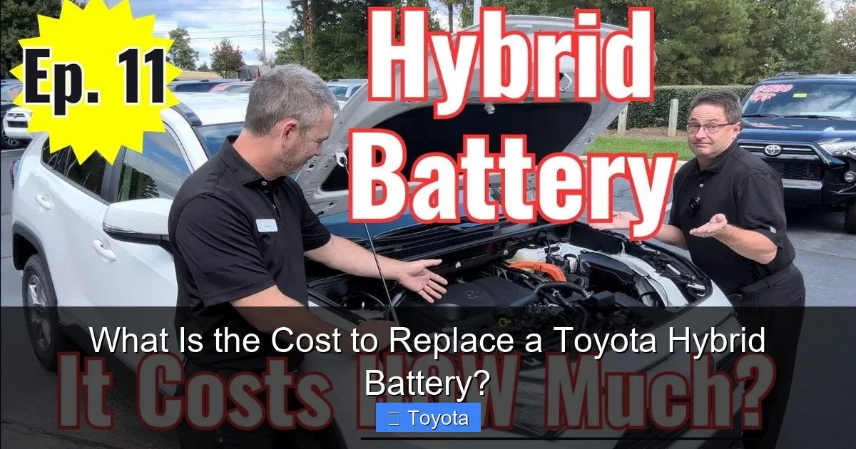 What Is the Cost to Replace a Toyota Hybrid Battery?